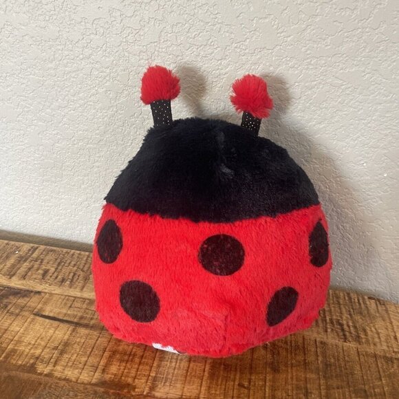Hug Me Ladybug 12 in Stuffed Animal Plush Red Black Polka Dots Glitter Hearts - Picture 4 of 7